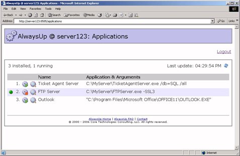 Monitoring AlwaysUp Windows Services