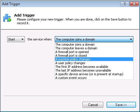 Trigger Start Services: Add Trigger Trigger Start Services: Add Trigger