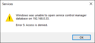 Error 5: Access denied opening service