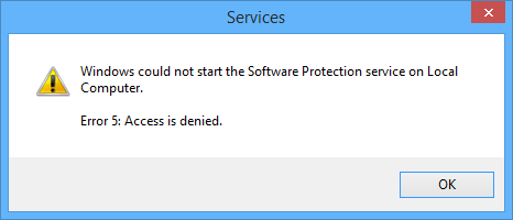 Error 5: Access denied starting service