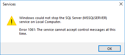 Windows Service Error 1061