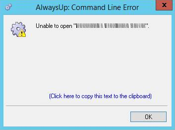 AlwaysUp Command Line Error