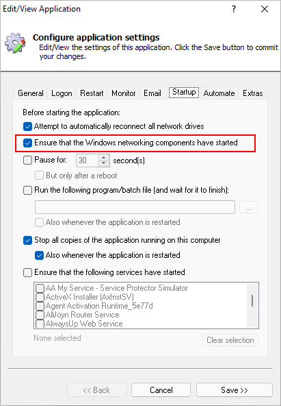 Ensure that the Windows networking components have started