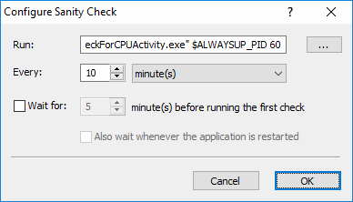 Configure CPU Activity Sanity Check