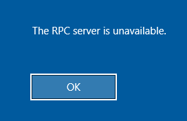 The RPC server is unavailable