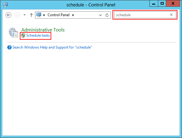 Start Task Scheduler from the Control Panel