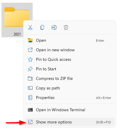 File Explorer: Show more options