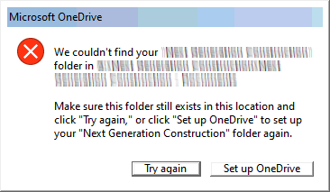 OneDrive folder error