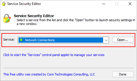 Open Network Connections service