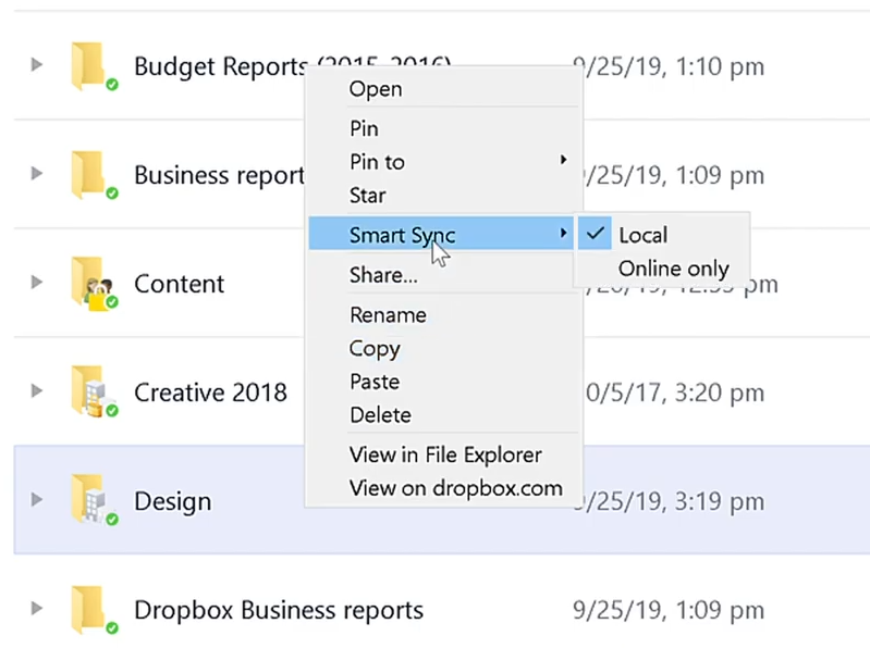 dropbox smart sync plus