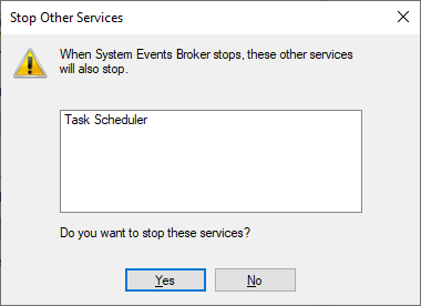 Stop the System Events Broker service