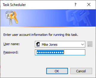 Create event trigger task: Password