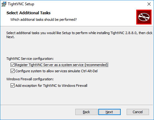 TightVNC Server Install: Additional Tasks