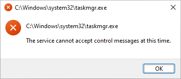 Unable to start Task Manager