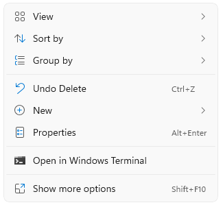 Windows 11 Right-click Context Menu