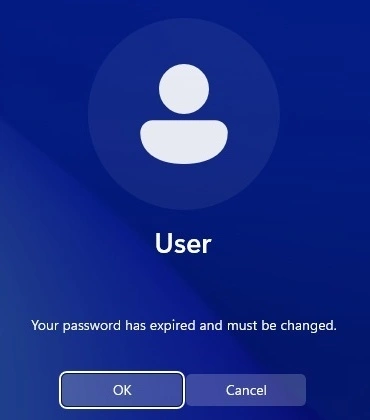 Windows 11 password expired (click to enlarge) Windows 11 password expired