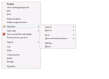 MyFolders - Quick folder access from Explorer's right-click menu