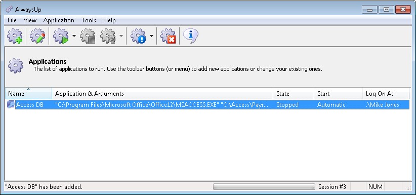Access 2007 Windows Service: Created