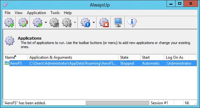 AeroFS Windows Service: Created