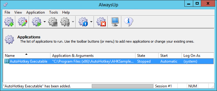 AutoHotkey Windows Service: Created