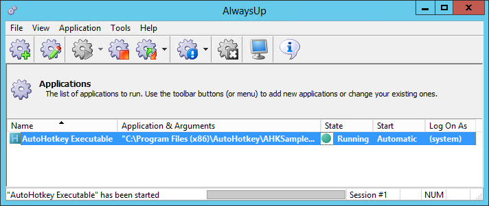 AutoHotkey Windows Service: Running
