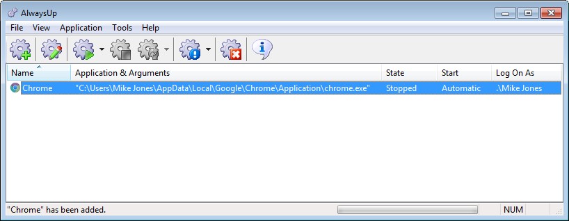 Chrome Windows Service: Created