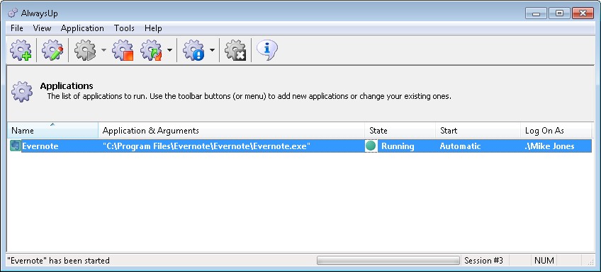 Evernote Windows Service: Running