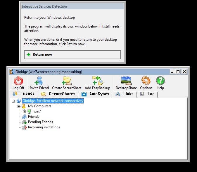 Gbridge Windows Service: Running in Session 0