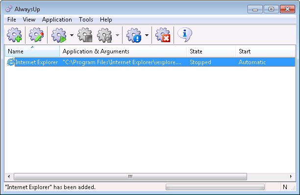 Internet Explorer Windows Service: Created