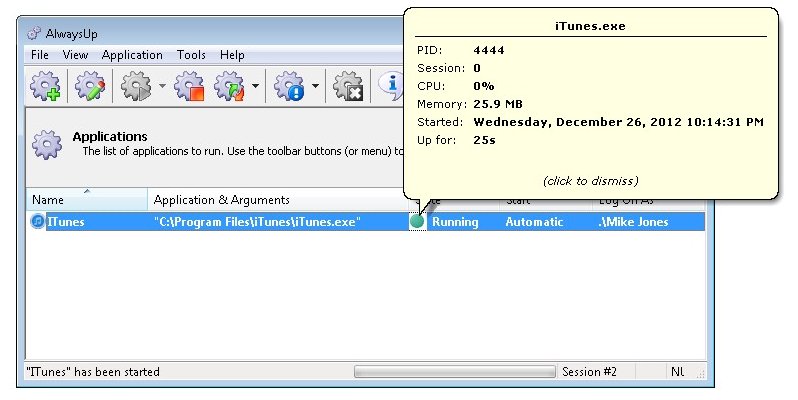 iTunes Windows Service: Running