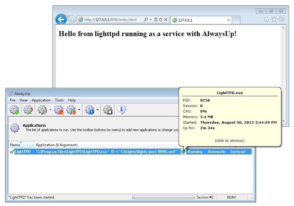 lighttpd Windows Service: Running