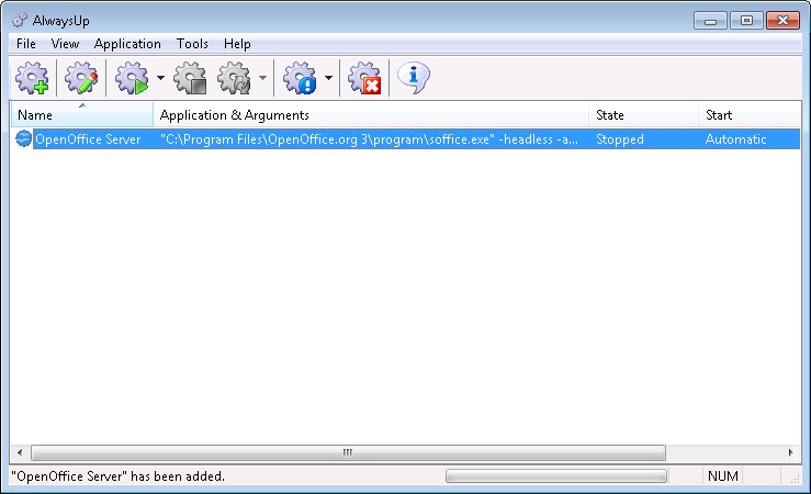 OpenOffice Windows Service: Created