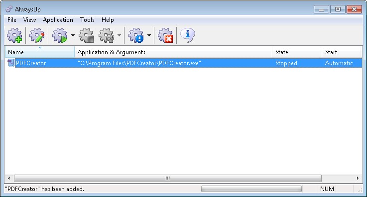 PDFCreator Windows Service: Created