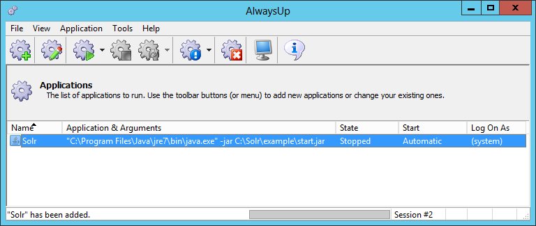 Solr Windows Service: Created
