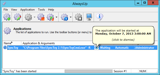 SyncToy Windows Service: Running