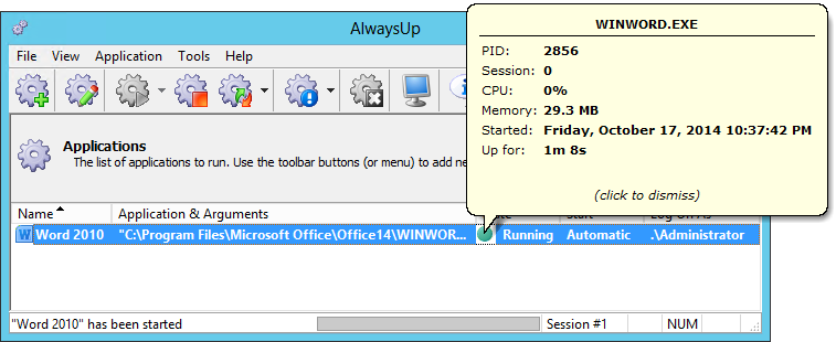 Word 2010 running as a Windows Service