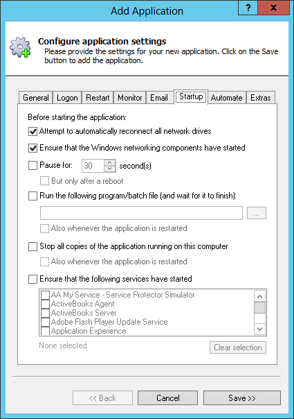 ZooKeeper Windows Service: Startup Tab