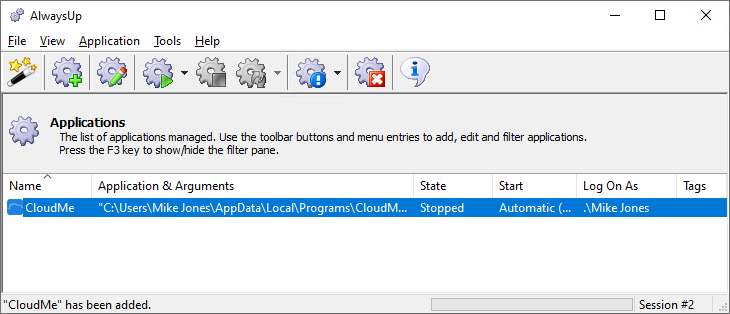 CloudMe Windows Service: Created
