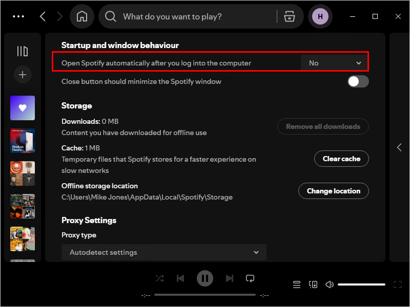 Disable Spotify start after login