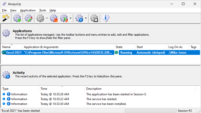 Excel 2021 running as a Windows Service