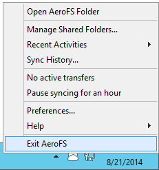 Exit AeroFS