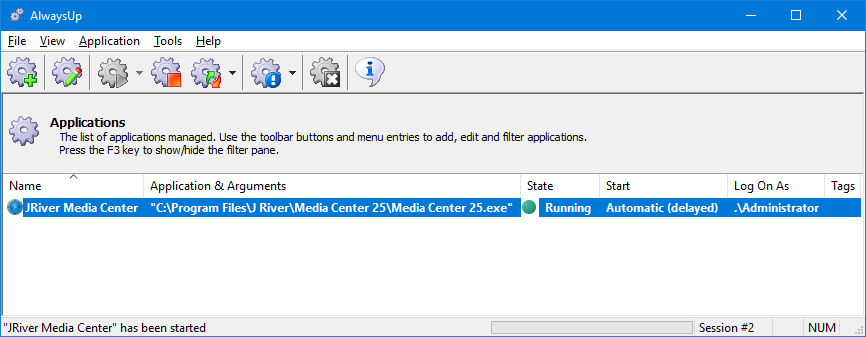 JRiver Media Center Windows Service: Running