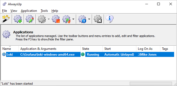 Loki Windows Service: Running