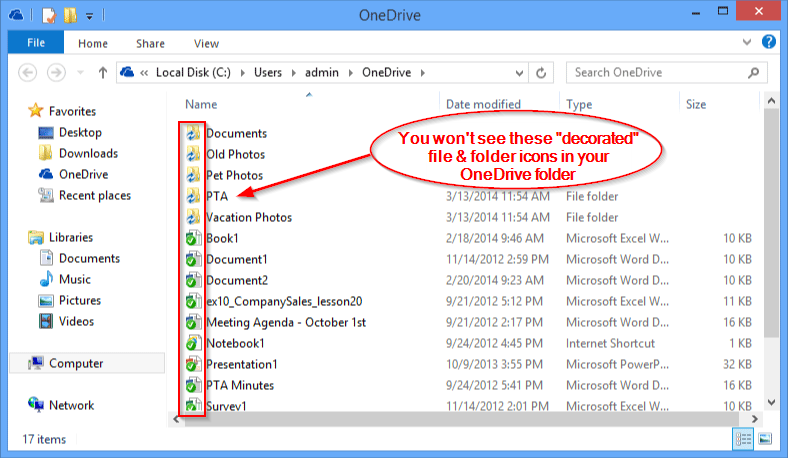 OneDrive Windows Service: No desktop icons