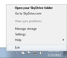 Exit SkyDrive