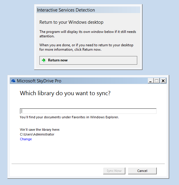SkyDrive Pro Windows Service: Running in Session 0