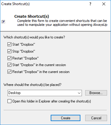 Create Shortcuts