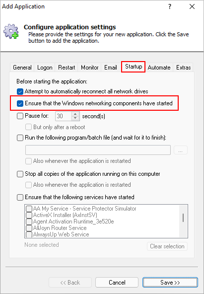 Ensure Windows networking components have started