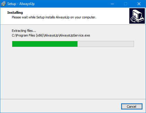 Install AlwaysUp: Copying files...