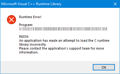 Microsoft Visual C++ Runtime Library